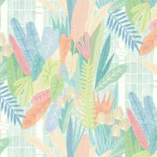 Ohpopsi Glasshouse GHS50150W Wallpaper - Coral & Mint