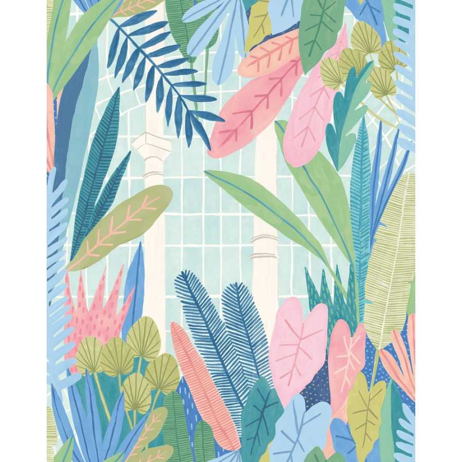 Ohpopsi Glasshouse GHS50151W Wallpaper - Indigo & Pink