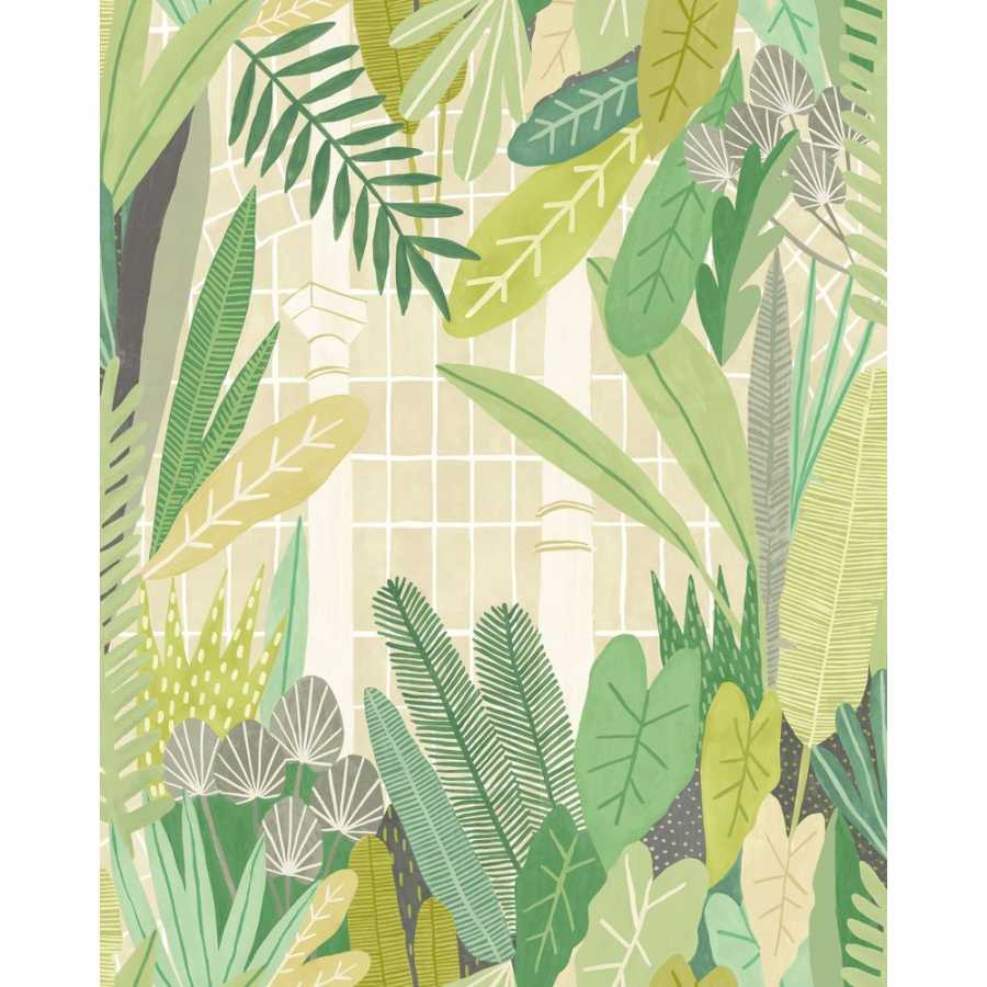 Ohpopsi Glasshouse GHS50154W Wallpaper - Sage & Chartreuse