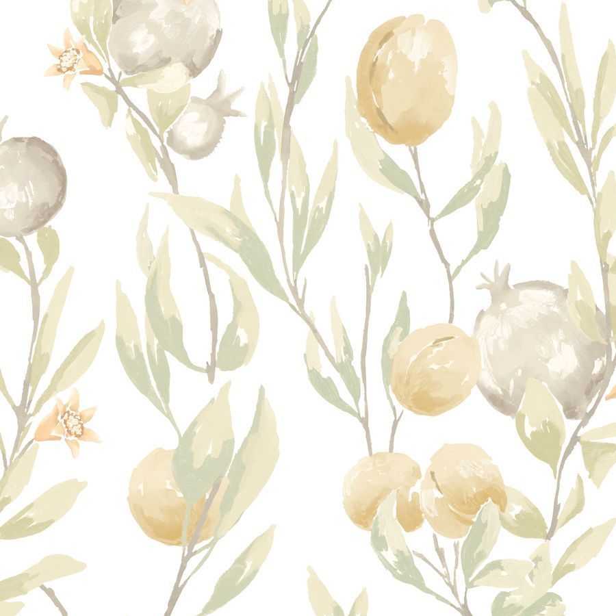 Ohpopsi Laid Bare Pomegranate Trail LBK50101W Wallpaper - Linen Mix