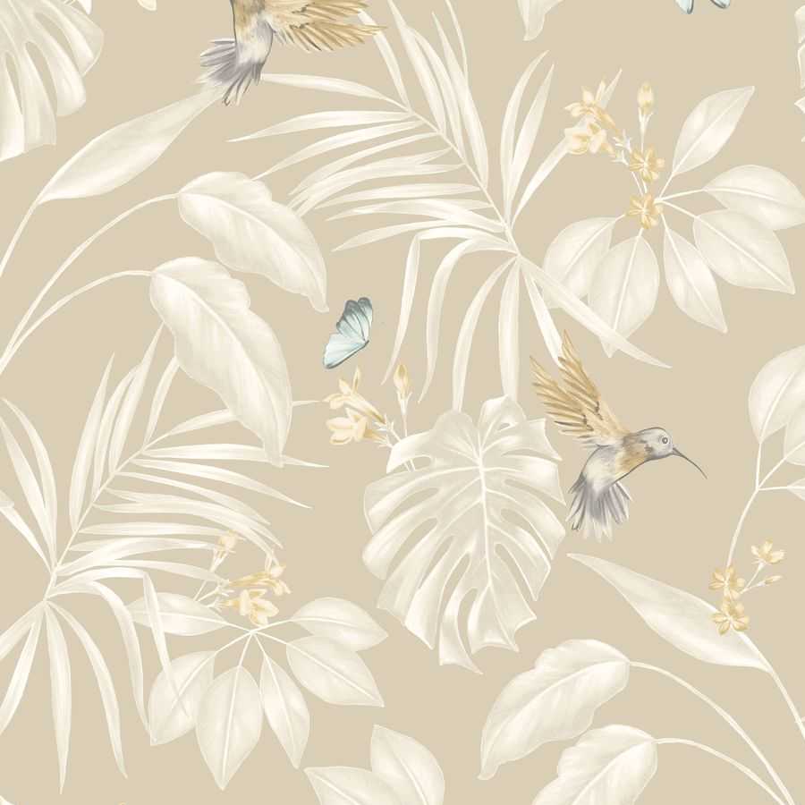 Ohpopsi Laid Bare Hummingbird LBK50106W Wallpaper - Straw