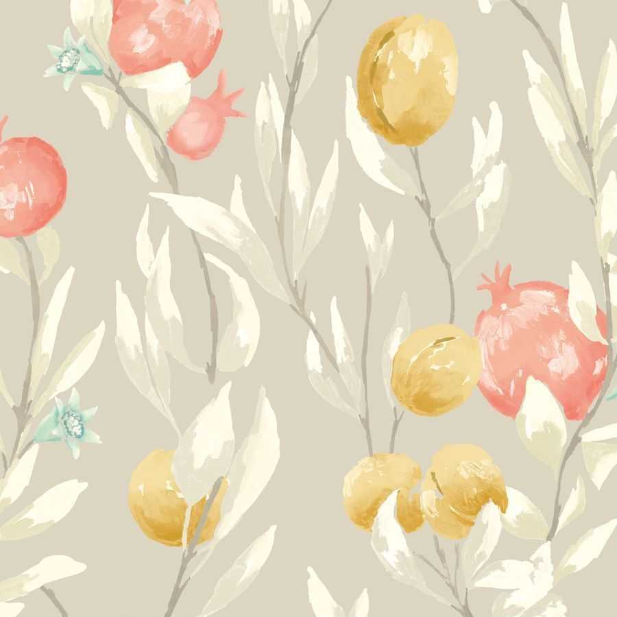 Ohpopsi Laid Bare Pomegranate Trail LBK50108W Wallpaper - Parchment