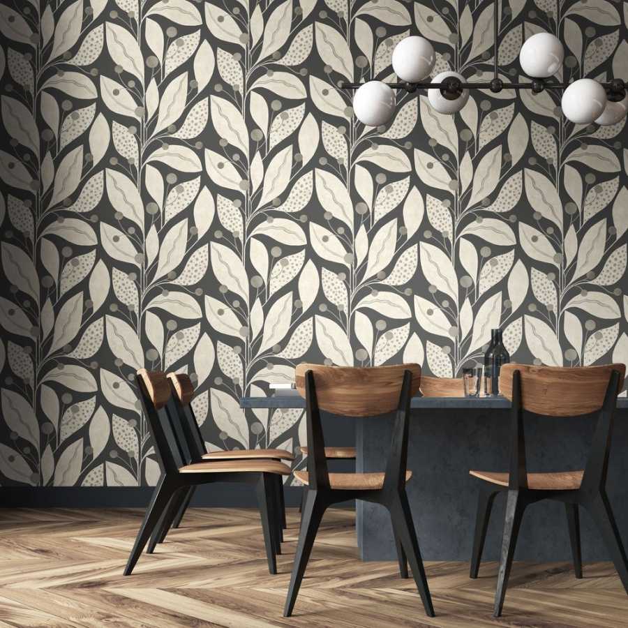 Ohpopsi Laid Bare Berry Dot LBK50119W Wallpaper - Carbon