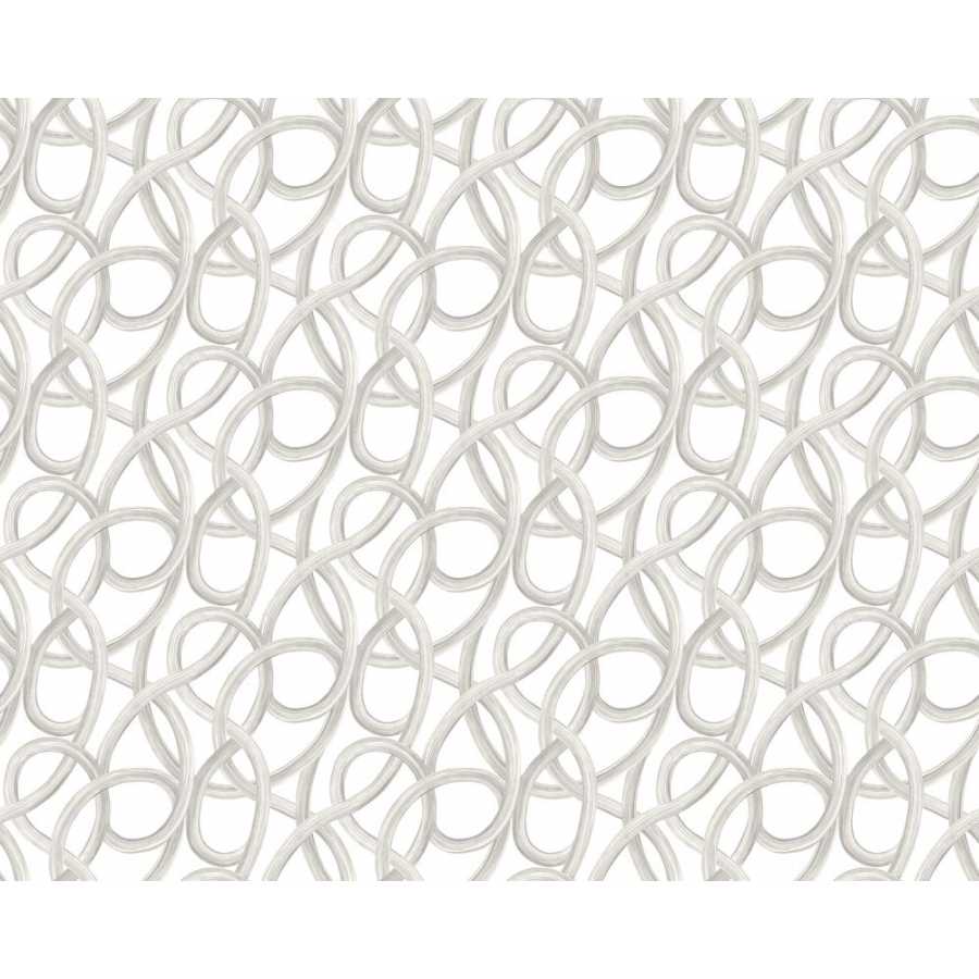 Ohpopsi Laid Bare Twisted Geo LBK50124W Wallpaper - Silver