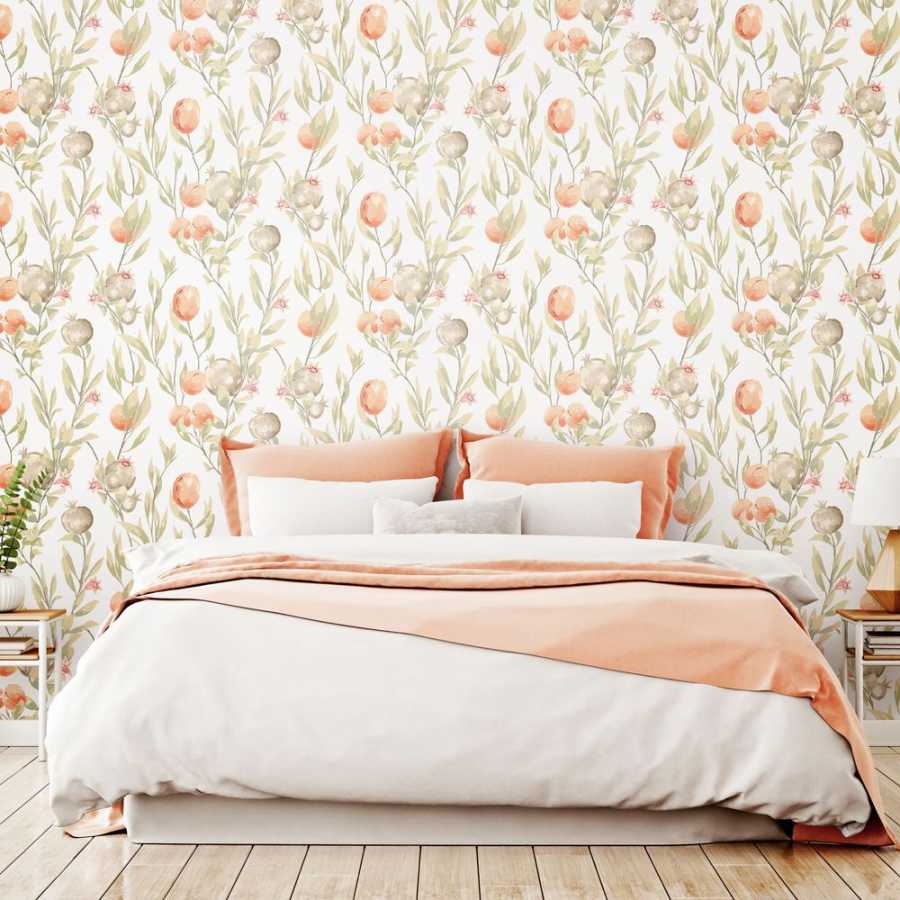 Ohpopsi Laid Bare Pomegranate Trail LBK50137W Wallpaper - Blossom