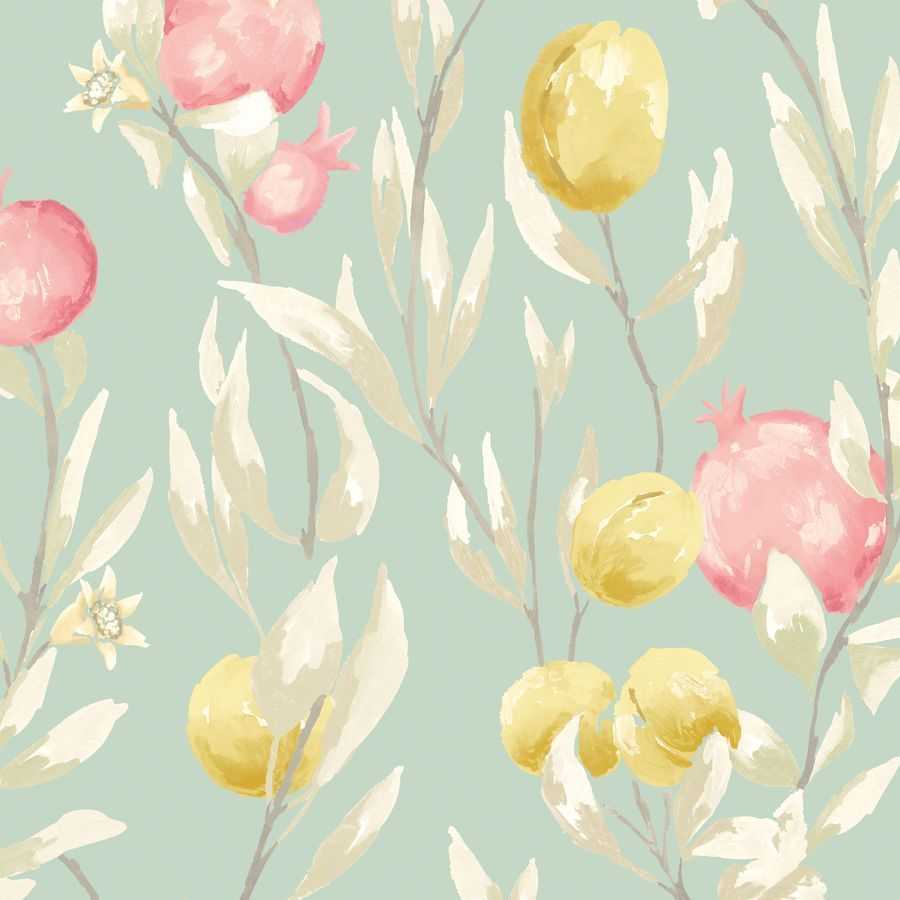 Ohpopsi Laid Bare Pomegranate Trail LBK50150W Wallpaper - Seafoam