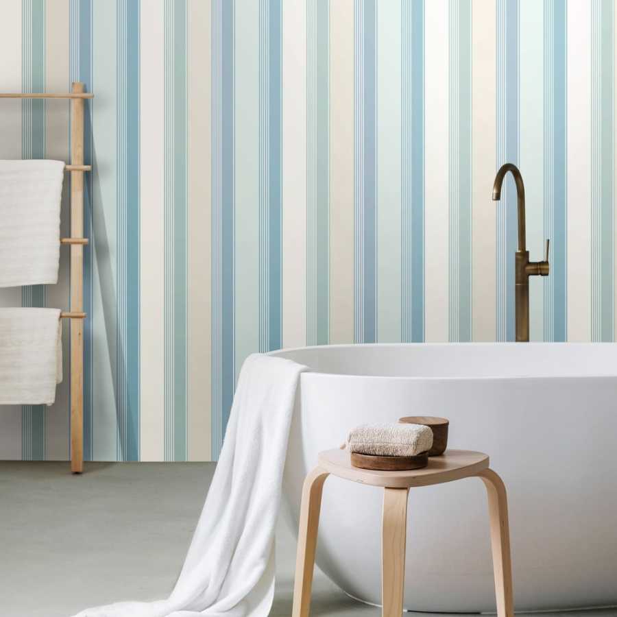 Ohpopsi Laid Bare Multi Stripe LBK50161W Wallpaper - Wild Water