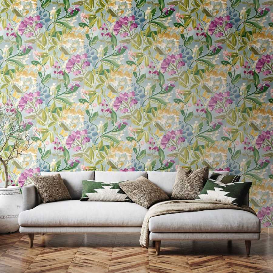 Ohpopsi Riches of Nature Florence RON50103W Wallpaper - Petrol & Amethyst