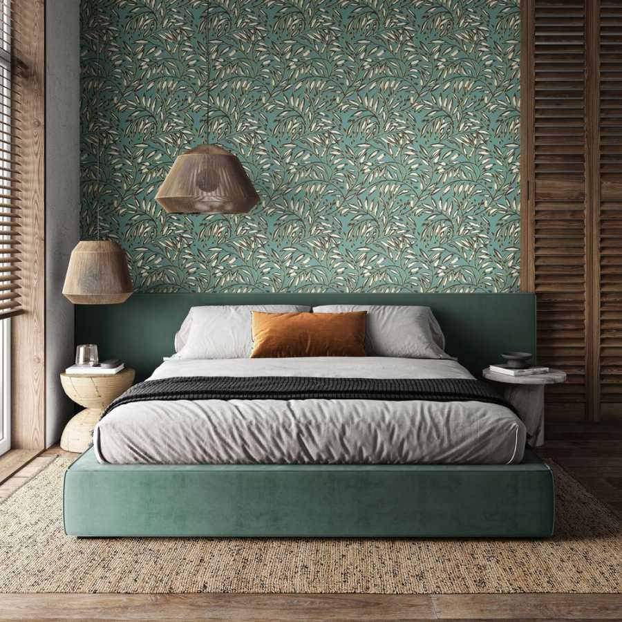 Ohpopsi Riches of Nature Lorena Vine RON50112W Wallpaper - Petrol