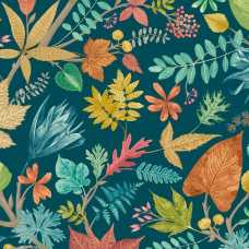 Ohpopsi Riches of Nature Lush Leaves RON50120W Wallpaper - Teal & Corn