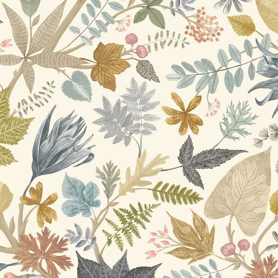 Ohpopsi Riches of Nature Lush Leaves RON50122W Wallpaper - Linen & Fossil