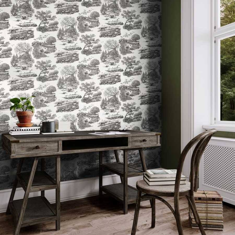 Ohpopsi Riches of Nature Eve Toile RON50125W Wallpaper - Noir