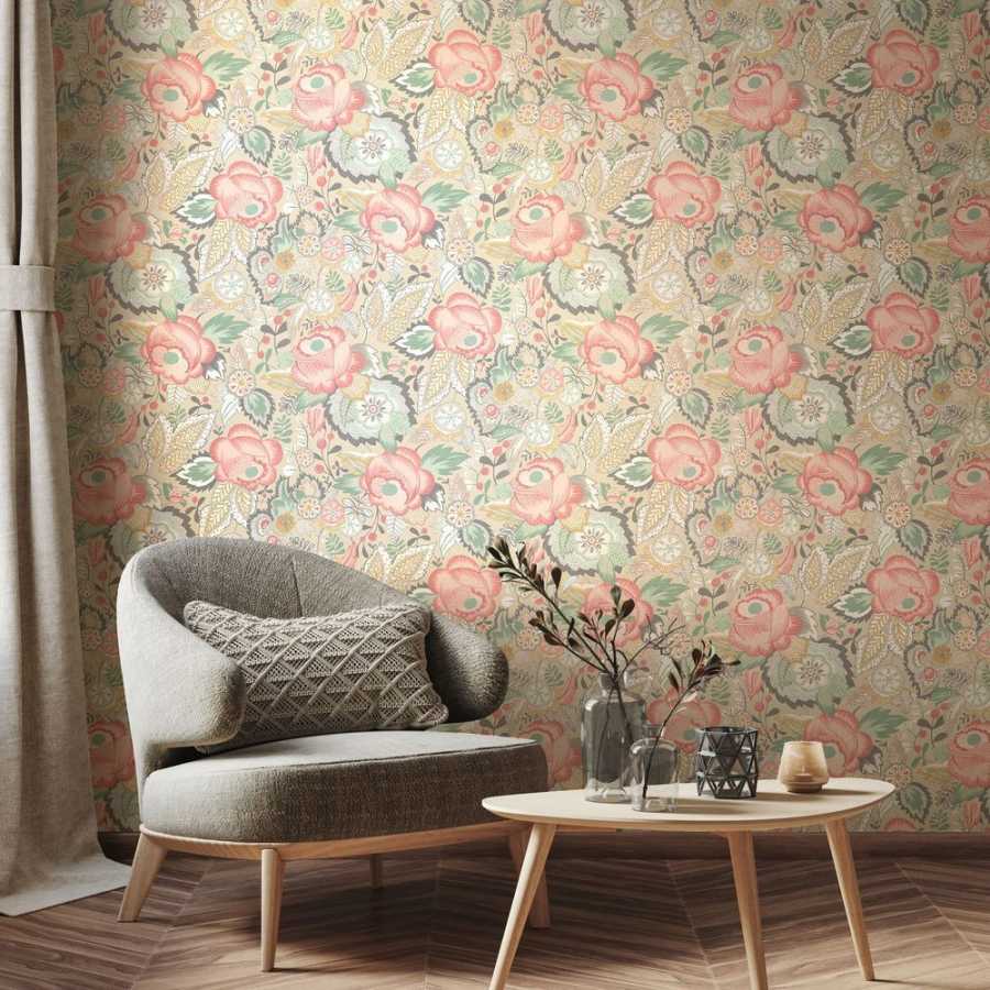 Ohpopsi Riches of Nature Emily Rose RON50132W Wallpaper - Soft Flamingo