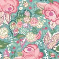 Ohpopsi Riches of Nature Emily Rose RON50133W Wallpaper - Rose & Seafoam