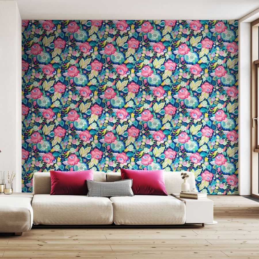 Ohpopsi Riches of Nature Emily Rose RON50135W Wallpaper - Cornflower Mix