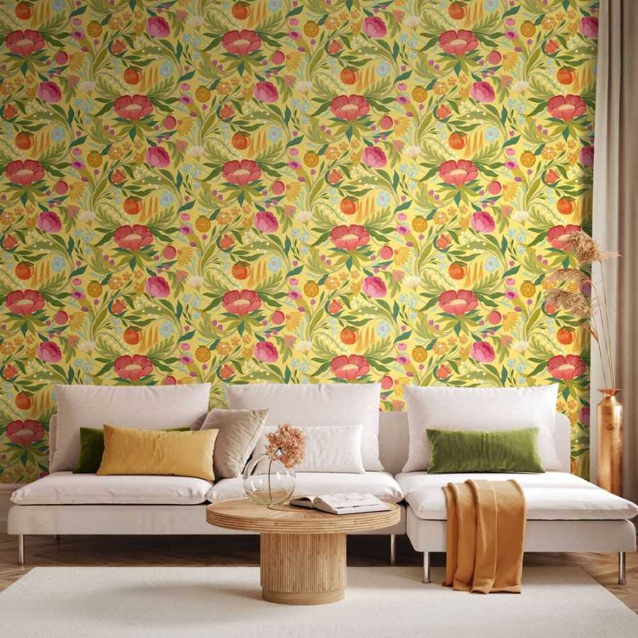 Ohpopsi Riches of Nature Clementine RON50146W Wallpaper - Marigold