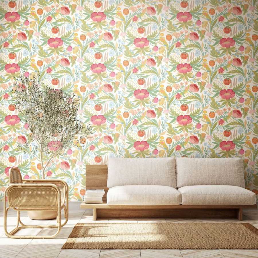 Ohpopsi Riches of Nature Clementine RON50150W Wallpaper - Blossom & Sage