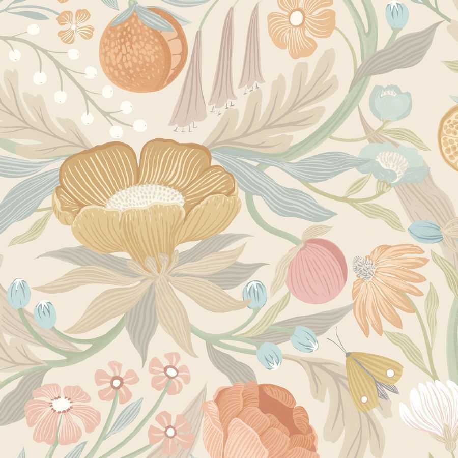 Ohpopsi Riches of Nature Clementine RON50151W Wallpaper - Chalk & Parchment