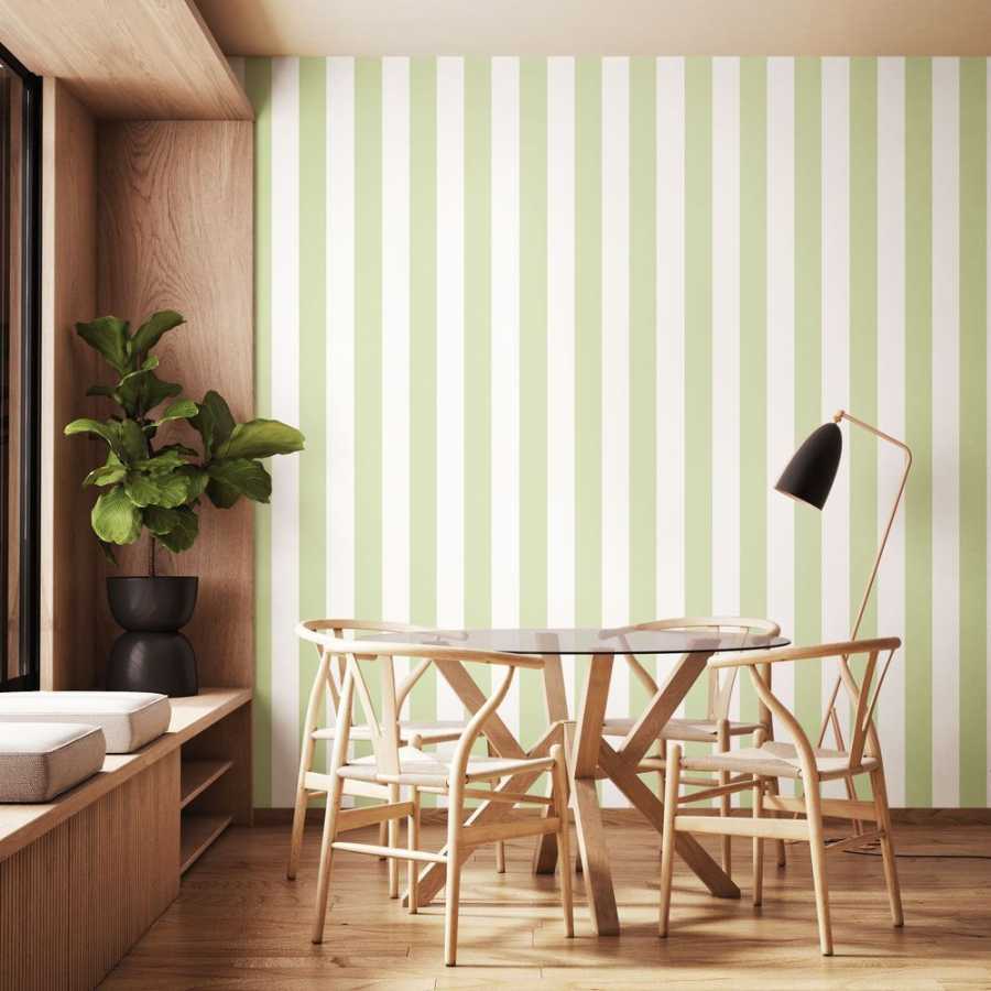 Ohpopsi Simply Stripes Bloc Stripe SIS50104W Wallpaper - Fennel