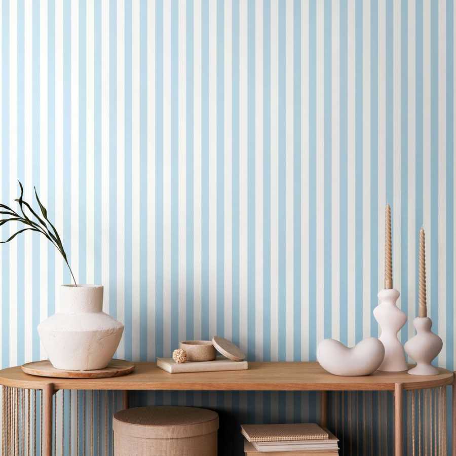 Ohpopsi Simply Stripes Candy Stripe SIS50122W Wallpaper - Baby Blue