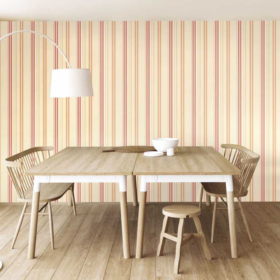 Ohpopsi Simply Stripes Ribbon Mix Stripe SIS50127W Wallpaper - Spice