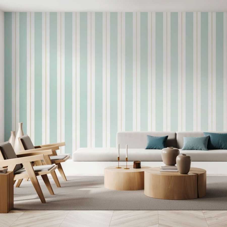 Ohpopsi Simply Stripes Wide Multi Stripe SIS50134W Wallpaper - Seafoam