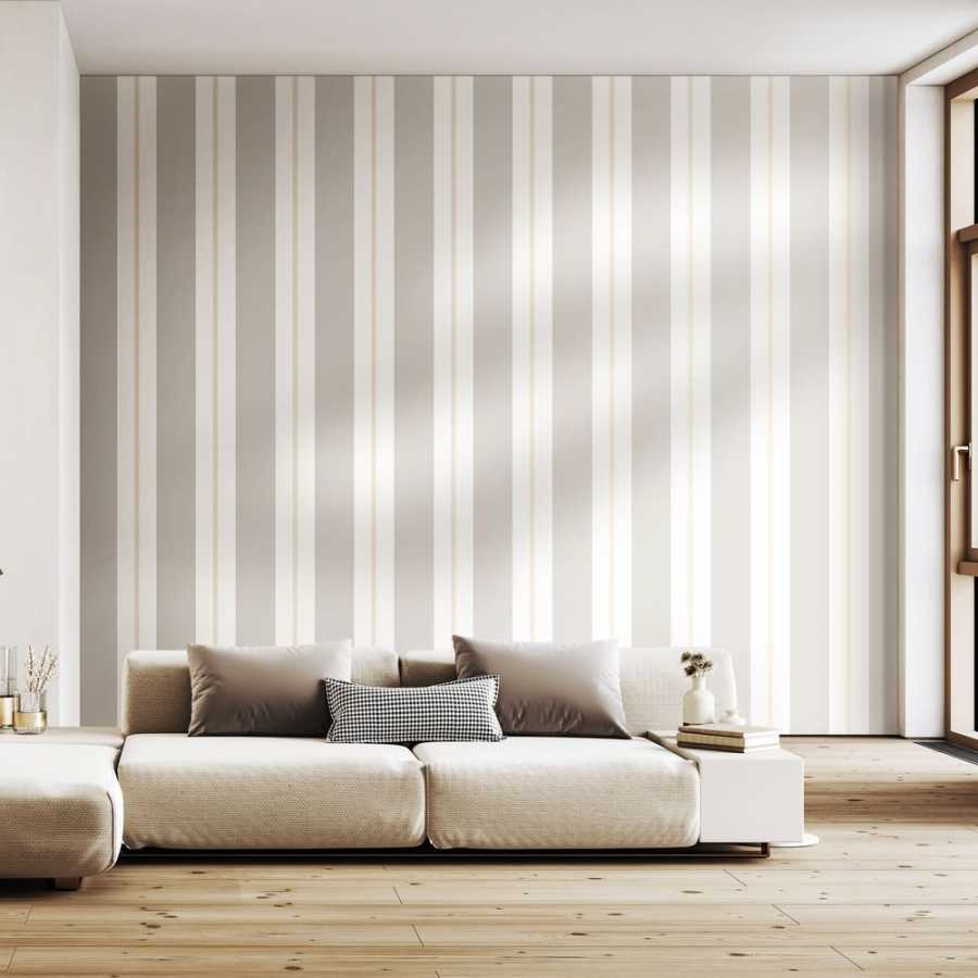 Ohpopsi Simply Stripes Wide Multi Stripe SIS50137W Wallpaper - Stone