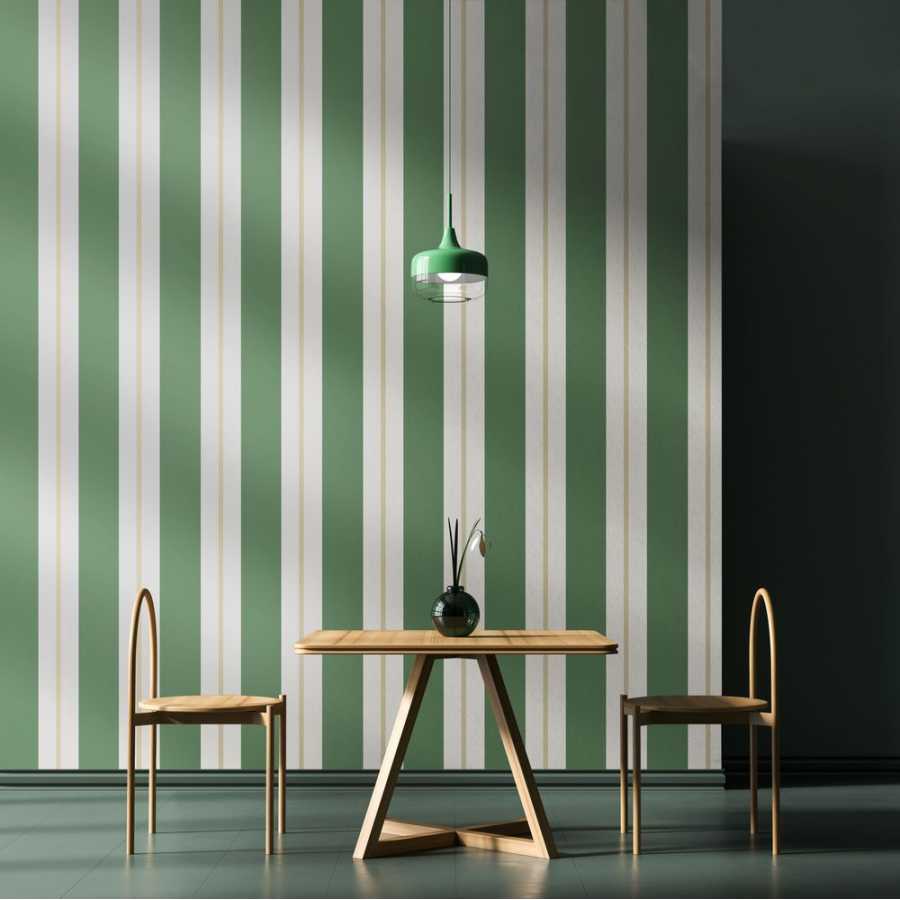 Ohpopsi Simply Stripes Wide Multi Stripe SIS50140W Wallpaper - Moss