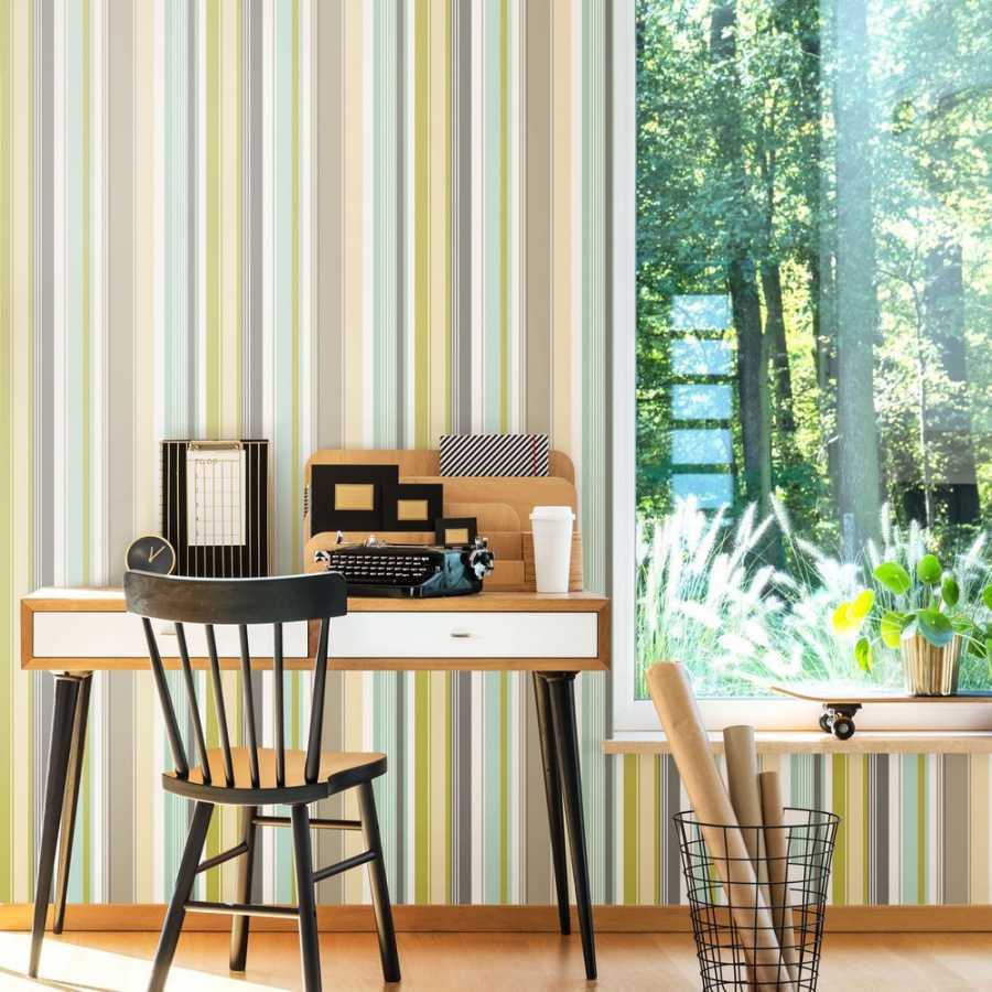 Ohpopsi So Stripey Barcode STR50109W Wallpaper - Smokey