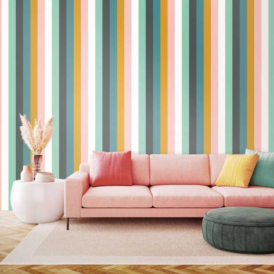 Ohpopsi So Stripey Rainbow Bloc STR50123W Wallpaper - Carnival Pop