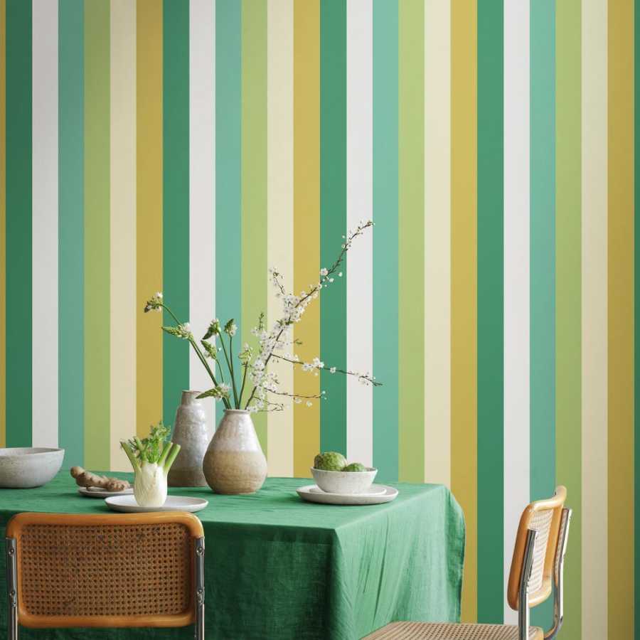 Ohpopsi So Stripey Rainbow Bloc STR50127W Wallpaper - Pine Nut