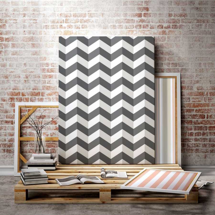 Ohpopsi So Stripey Illusion Chevron STR50134W Wallpaper - Blackboard