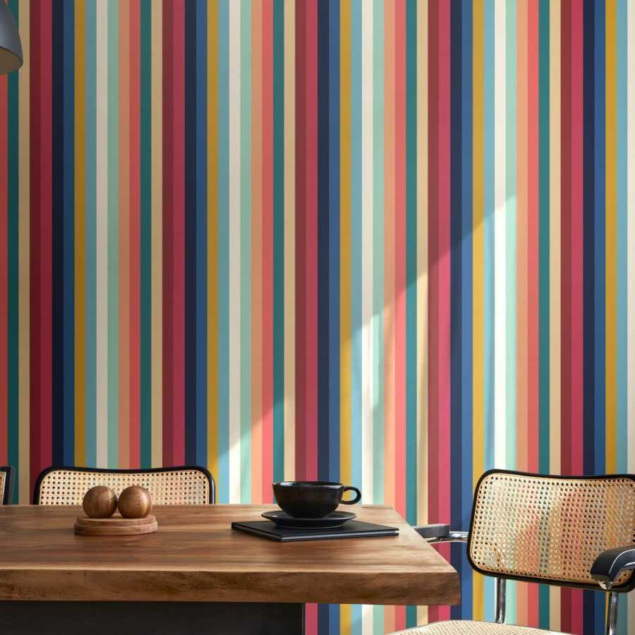 Ohpopsi So Stripey Candy Kaleidoscope STR50137W Wallpaper - Lipstick Twist