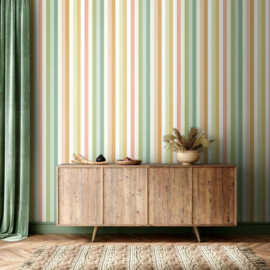 Ohpopsi So Stripey Candy Kaleidoscope STR50140W Wallpaper - Sand Drift