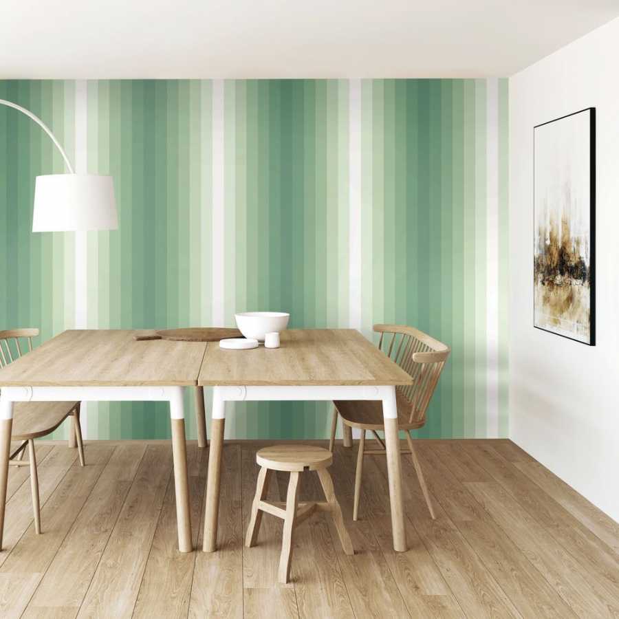 Ohpopsi So Stripey Tone On Tone STR50145W Wallpaper - Pine