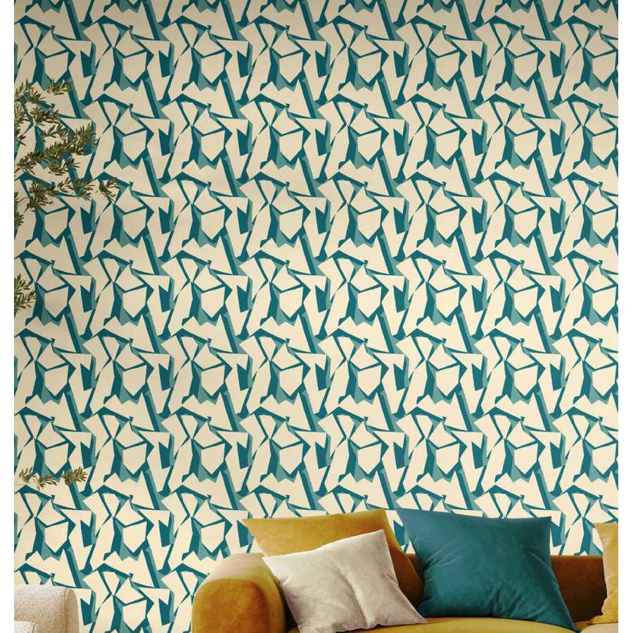 Ohpopsi SHATTER FRA50109W Wallpaper - TEAL