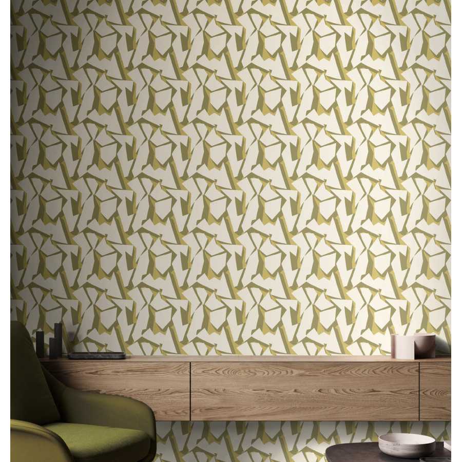 Ohpopsi SHATTER FRA50111W Wallpaper - OLIVE OIL Lifestyle