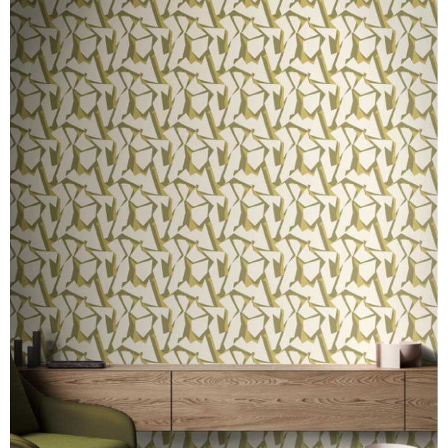 Ohpopsi SHATTER FRA50111W Wallpaper - OLIVE OIL Lifestyle