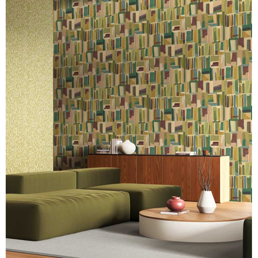 Ohpopsi ABSTRACT CUBES FRA50126W Wallpaper - TAWNY FOREST Lifestyle