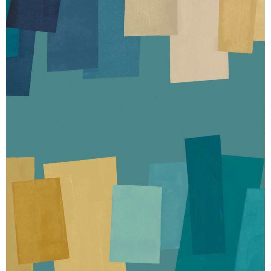Ohpopsi OFFSET BLOCKS FRA50157W Wallpaper - SAPPHIRE MIX