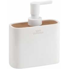 Gedy Ninfea Soap Dispenser - White & Bamboo