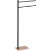 Gedy Trilly Freestanding Towel Rail - Black & Bamboo