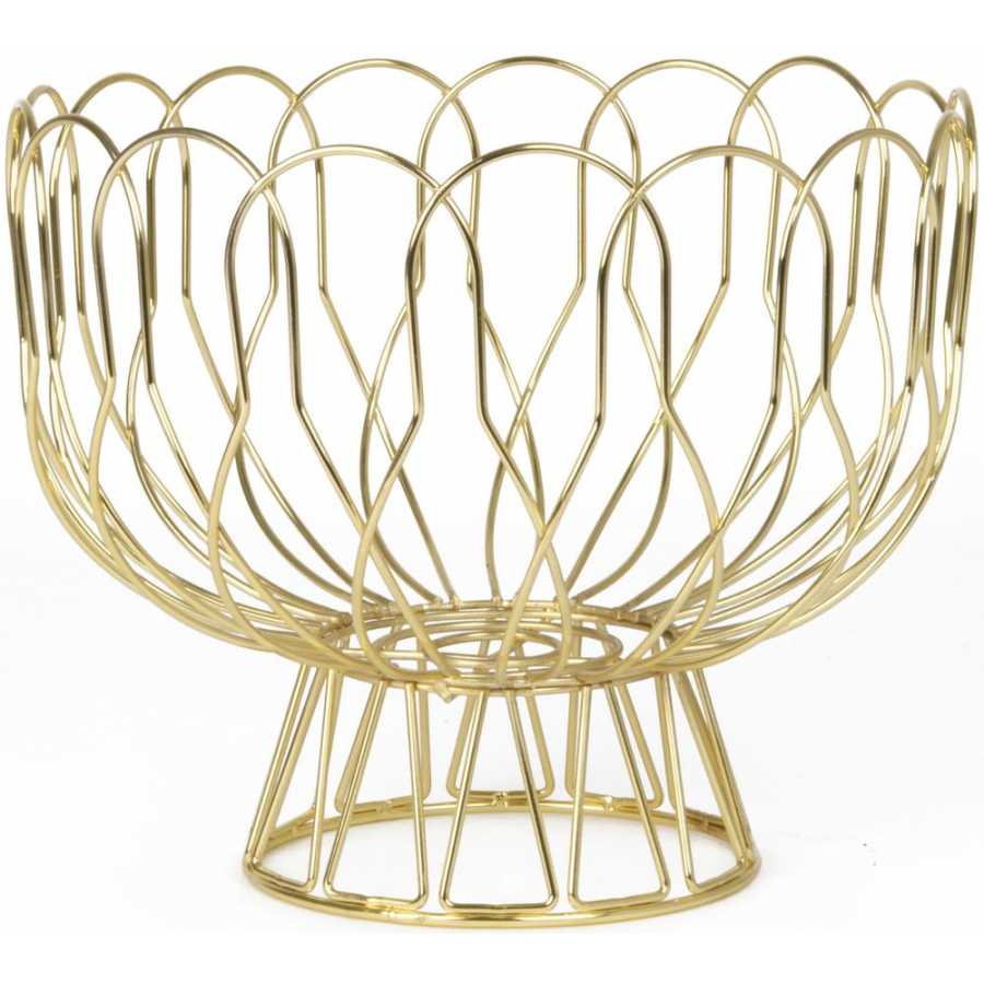 Present Time Wired Fruit Bowl - Gold Plated