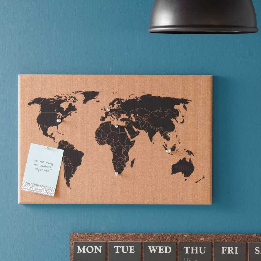 Present Time World Map Memo Board