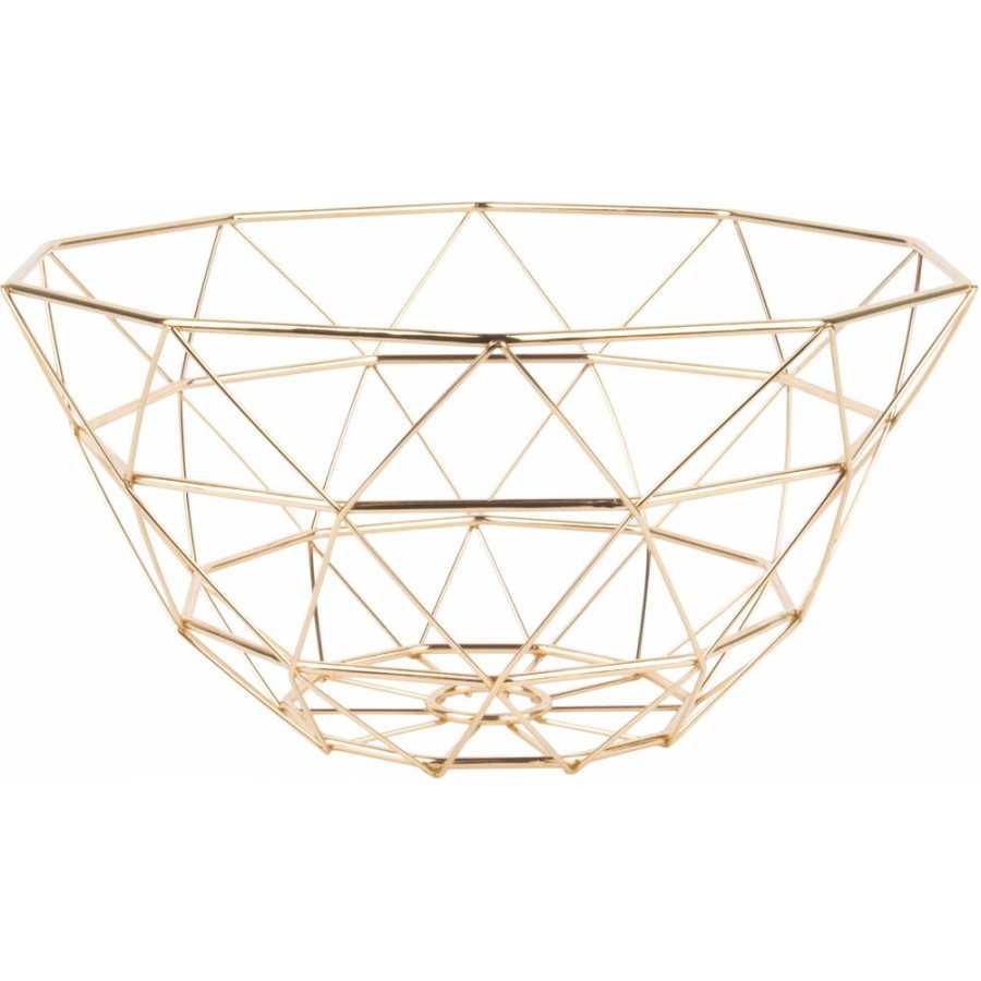Present Time Diamond Cut Basket - Gold Plated - Small