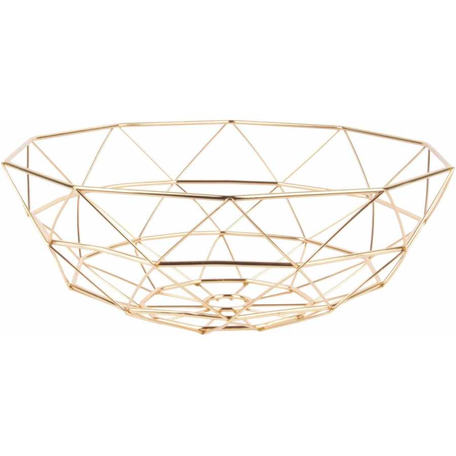 Present Time Diamond Cut Basket - Gold Plated - Large