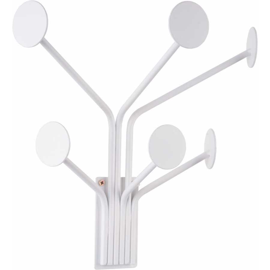 Present Time Wall Dots Coat Hook - White