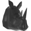 Present Time Origami Rhino Wall Ornament - Black