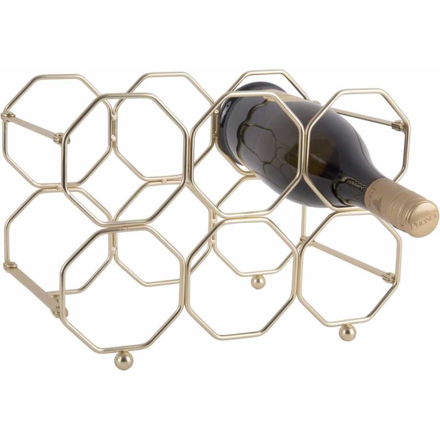 Present Time Honeycomb Wine Rack - Gold