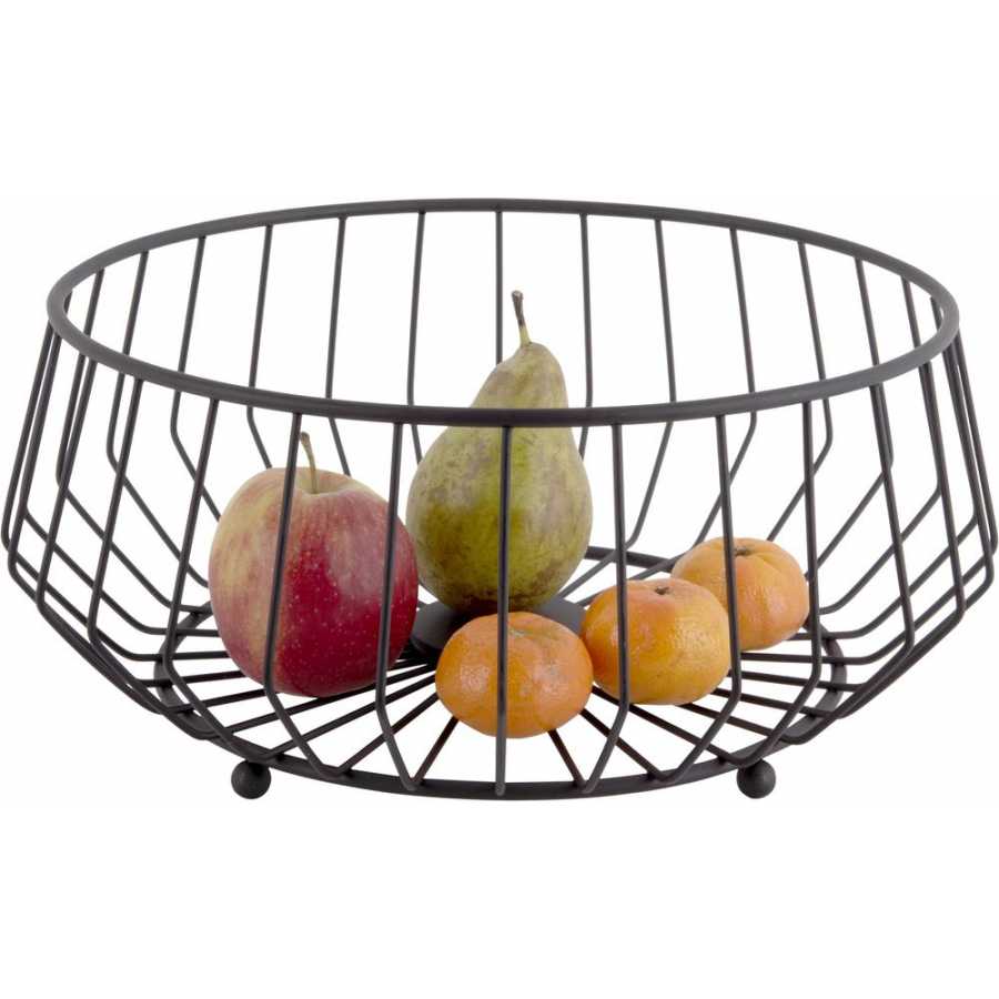 Present Time Linea Kink Fruit Basket - Black - Small